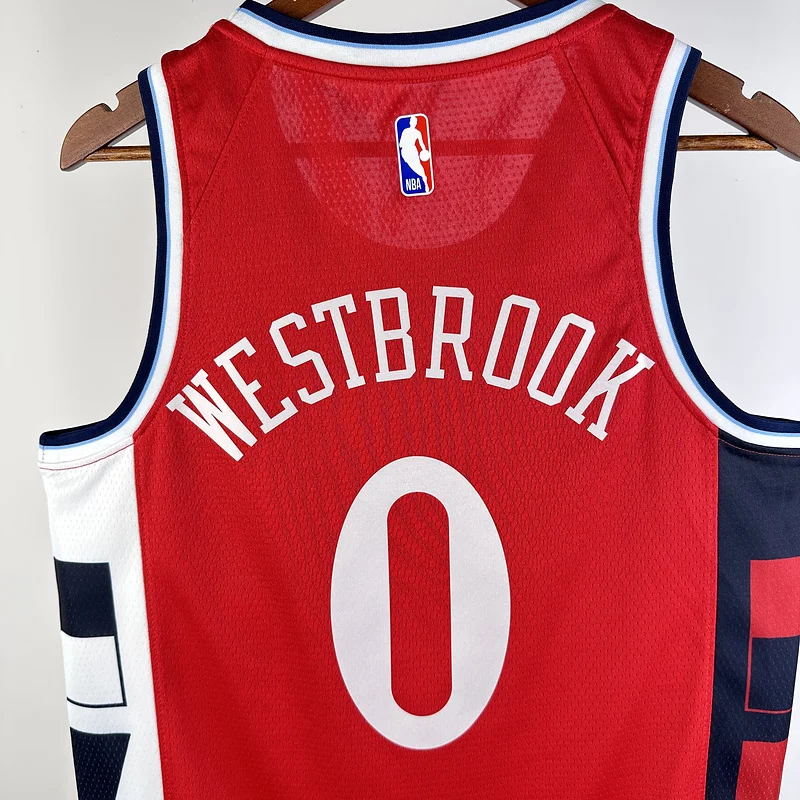 2025 Season    NBA Los Angeles Clippers Basketball jersey    trapeze  limited   Red  #0    WESTBROOK