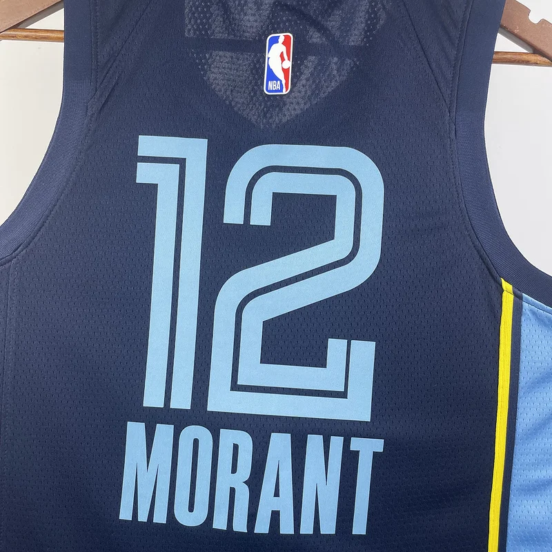 2023 Season NBA Memphis Grizzlies Basketball Jersey Aawy Blue #12 MORANT