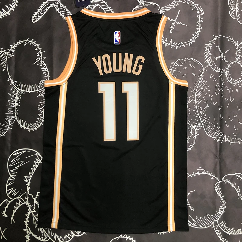 NBA Atlanta Hawks Basketball Jersey limited Black #11 YOUNG