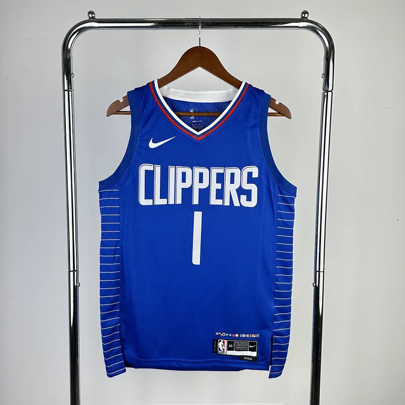 2023 Season   NBA Los Angeles Clippers Basketball jersey   Aawy   Blue  #1    HARDEN