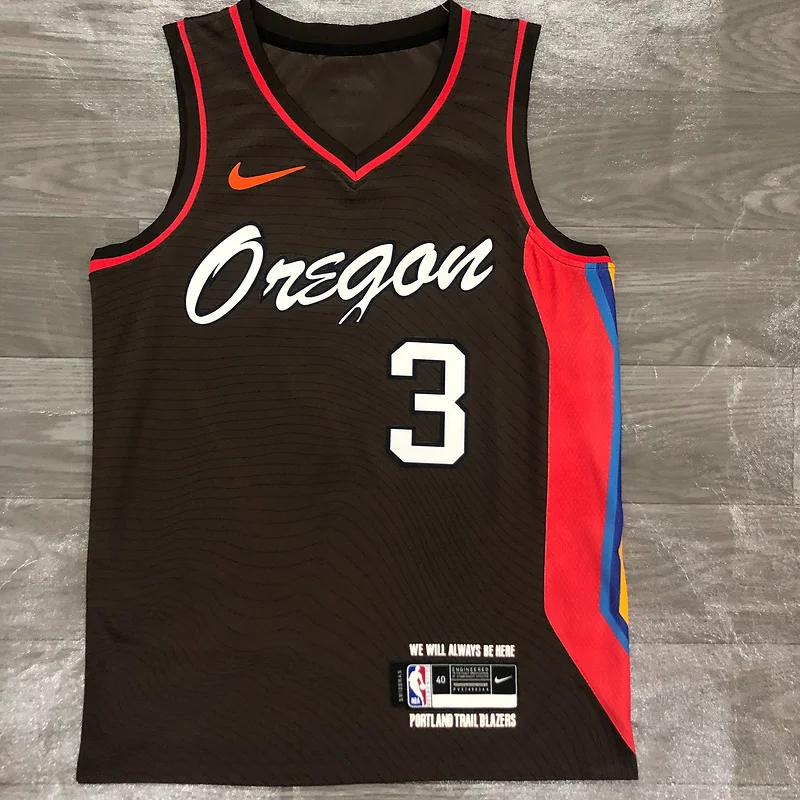 2021 Portland Trail Blazers Basketball Jersey city version brown #3 McCOLLUM