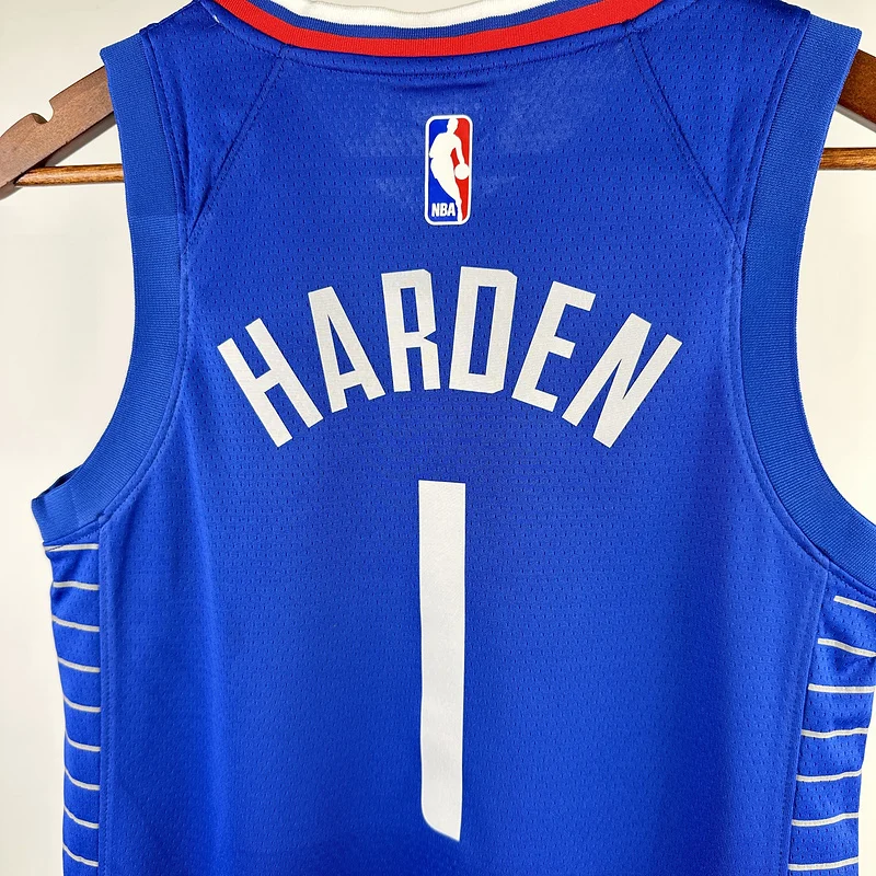 Youth kids Basketball Jersey Los Angeles Clippers Blue #1 HARDEN