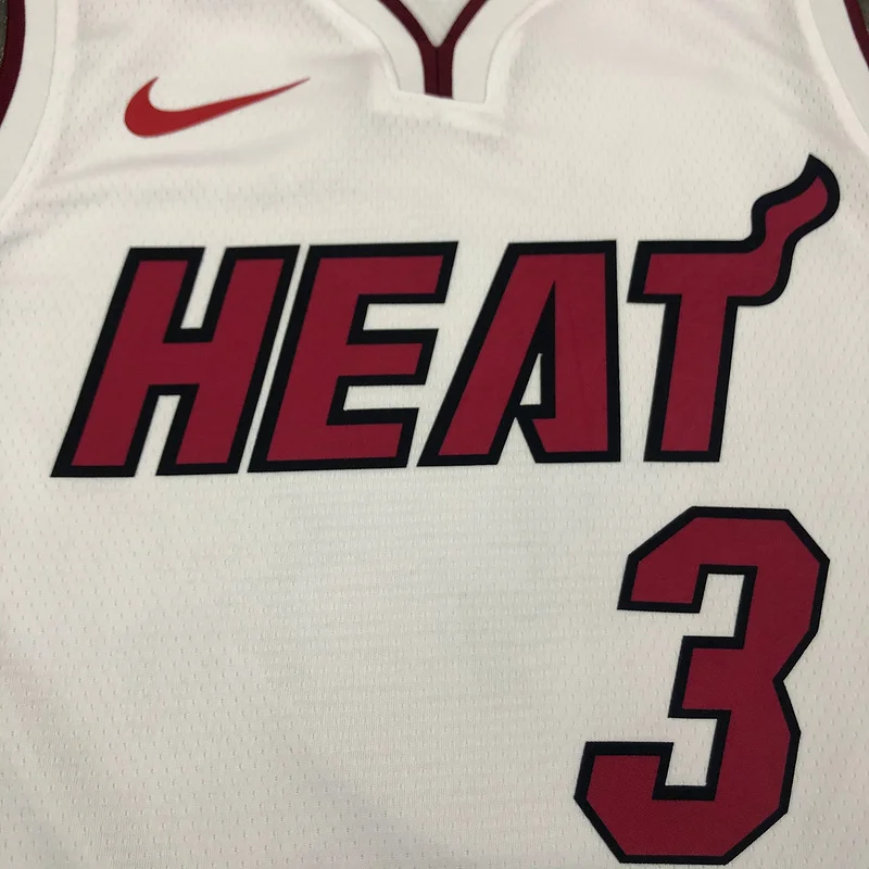 NBA Miami Heat basketball jersey V-neck White #3 WADE