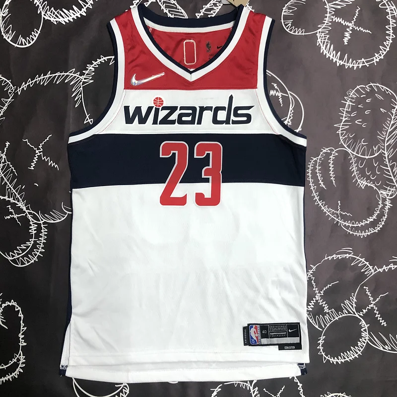 75th anniversary Washington Wizards Basketball Jersey White #23 JORDAN