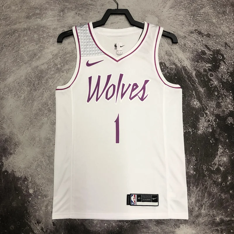 Minnesota Timberwolves Basketball Jersey white pink #1 EDWARDS