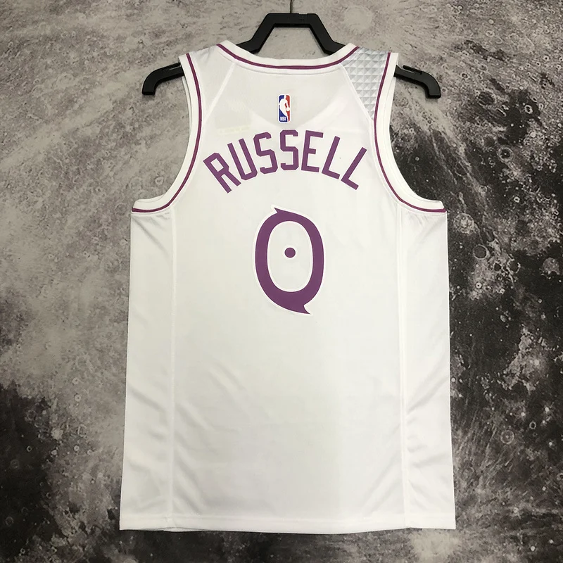 Minnesota Timberwolves Basketball Jersey white pink #0 RUSSELL