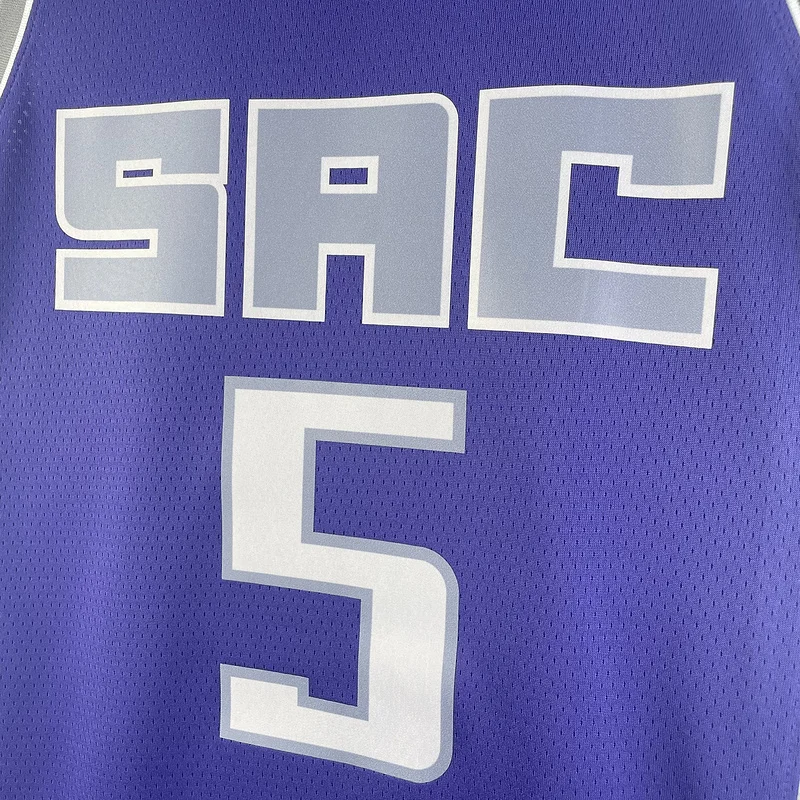 2023 Sacramento Kings Basketball Jersey Aawy Purple #5 FOX