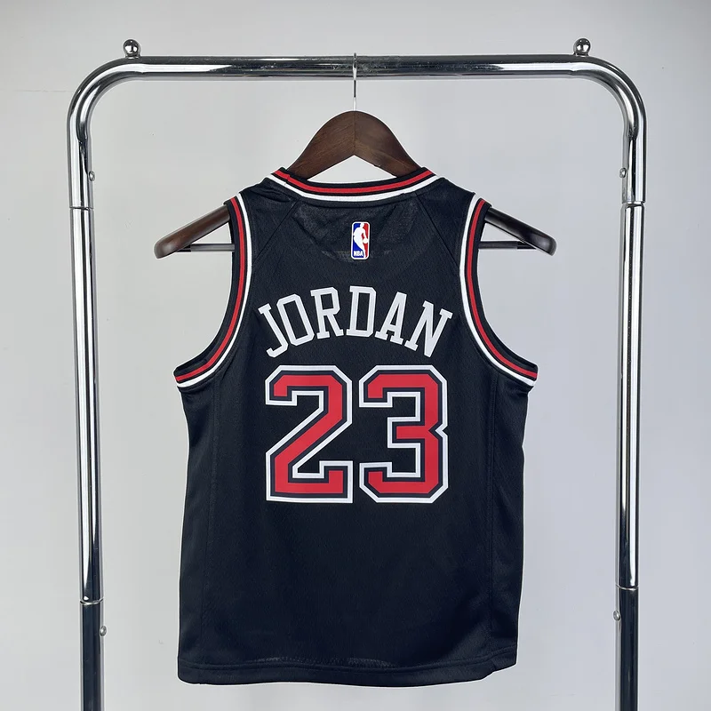 Youth kids Basketball Jersey Chicago Bulls Black #23 JORDAN