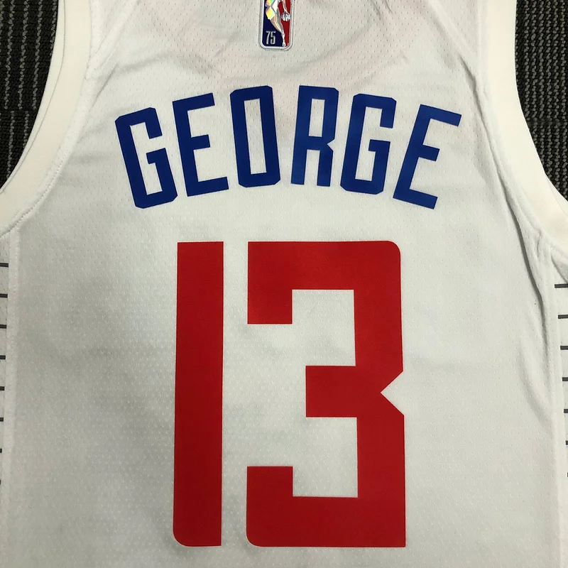 75th anniversary  NBA Los Angeles Clippers Basketball jersey   White  #13   GEORGE