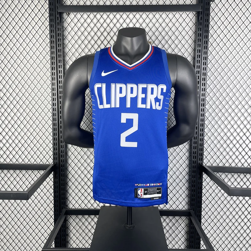 2023 Season   NBA Los Angeles Clippers Basketball jersey   Aawy   Blue  #2   LEONARD