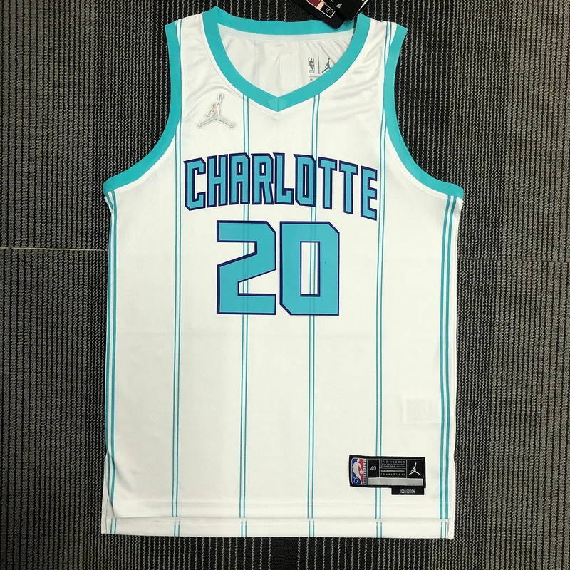 75th anniversary  Charlotte Hornets Basketball Jersey   White  #20  HAYWARD