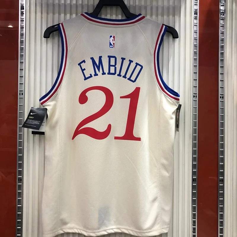 2020 Season NBA Philadelphia 76ers Basketball Jersey city version limited #21 EMBIID