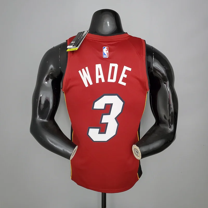 2021 Season NBA Miami Heat basketball jersey Jordan V-neck maroon red #3 WADE