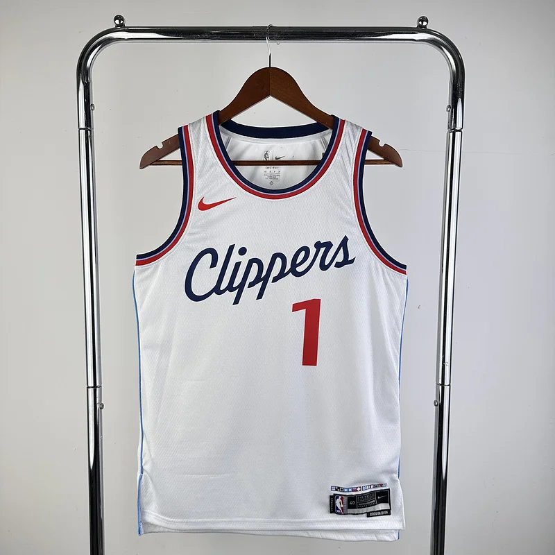 2025 Season  NBA Los Angeles Clippers Basketball jersey   Home   White  #1    HARDEN