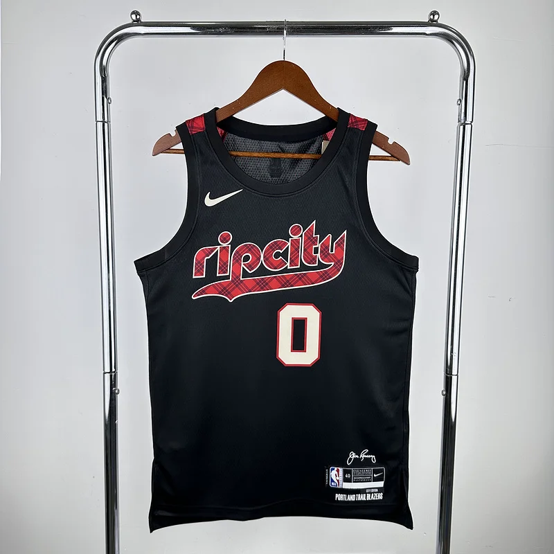 2024  Portland Trail Blazers Basketball Jersey   city version  #0   LILIARD