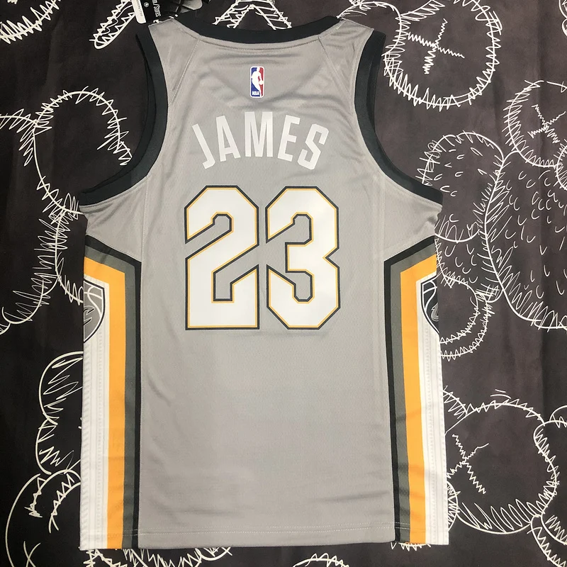 2018 Cleveland Cavaliers Basketball Jersey Gray #23 JAMES