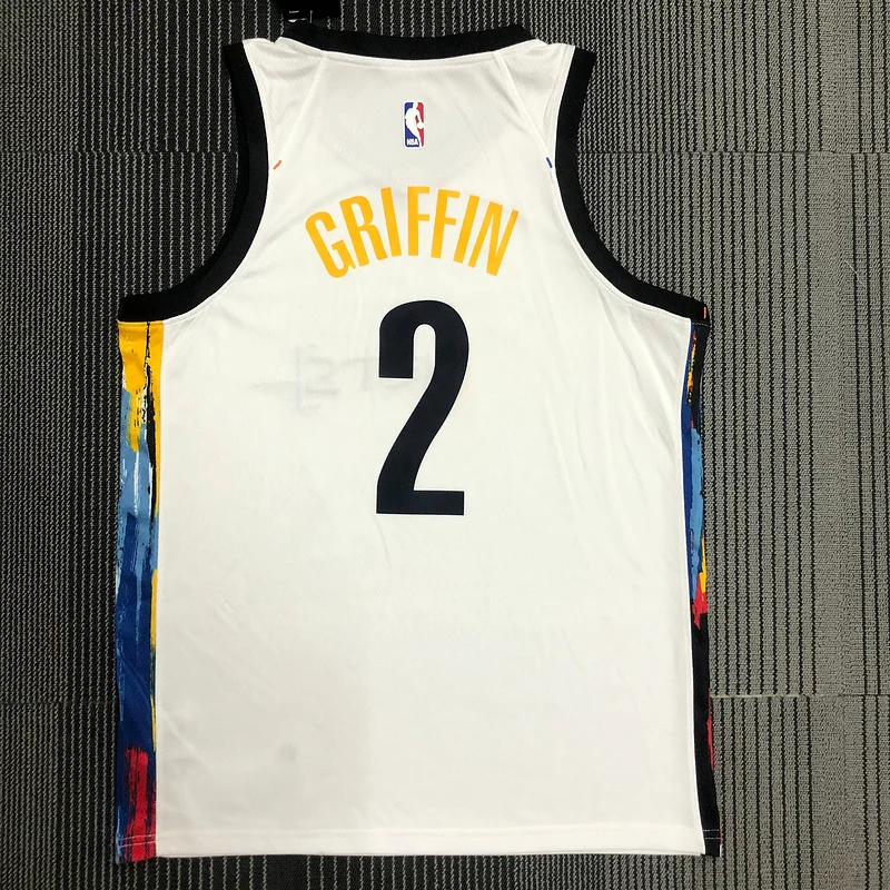 Brooklyn Nets Basketball jersey Graffiti White #2 GRIFFIN