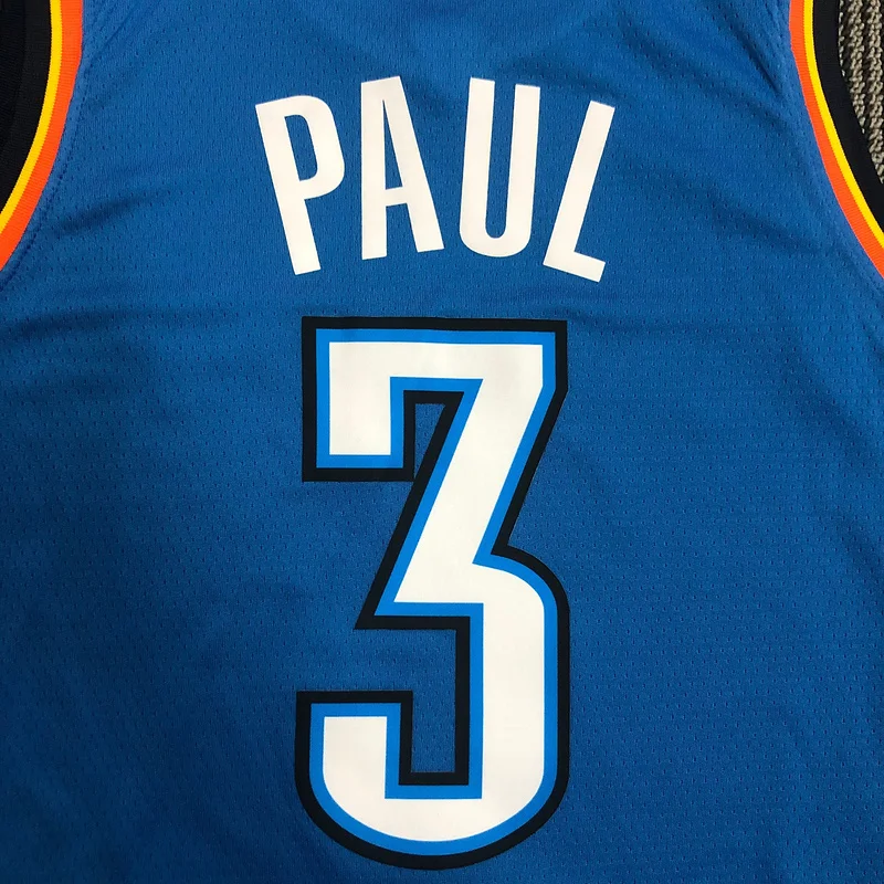 NBA Oklahoma City Thunder Basketball Jersey Blue #3 PAUL