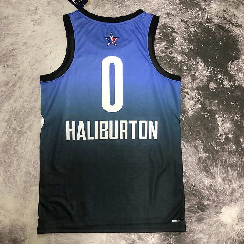 2023 Indiana Pacers Basketball Jersey All-Star Blue #0 HALIBURTON