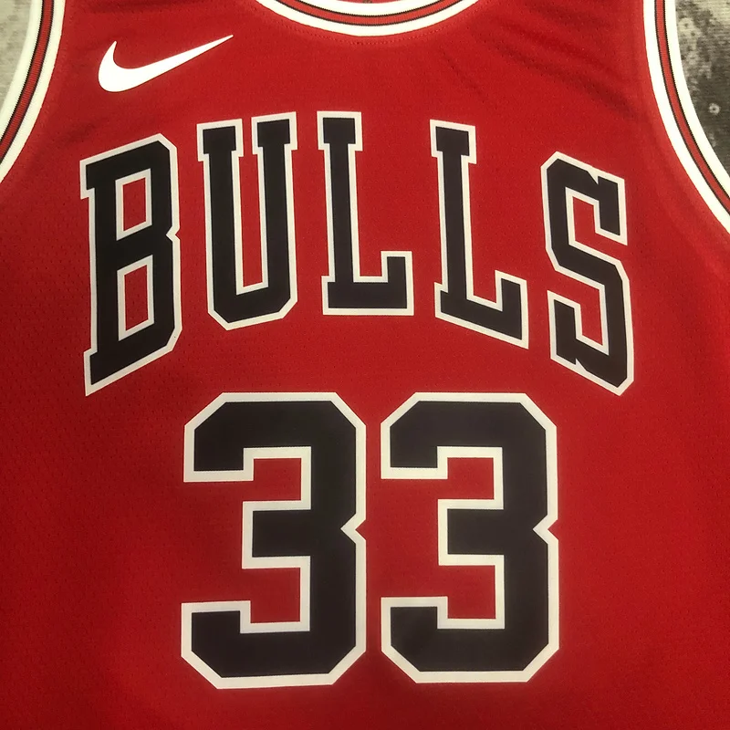 2023 Season NBA Chicago Bulls Basketball jersey red #33 PIPPEN