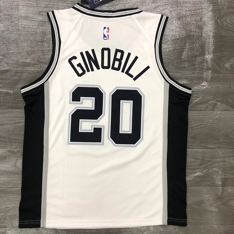 San Antonio Spurs Basketball Jersey White #20 GINOBILI