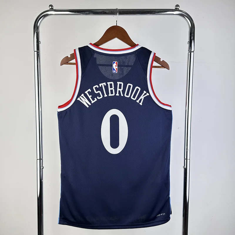 2025 Season  NBA Los Angeles Clippers Basketball jersey   Aawy   Blue  #0    WESTBROOK