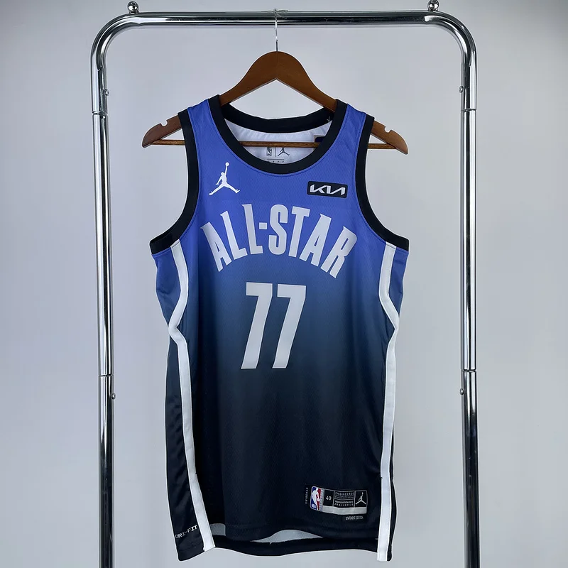 2023 Season NBA Dallas Mavericks basketball jersey All-Star Blue #77 DONCIC