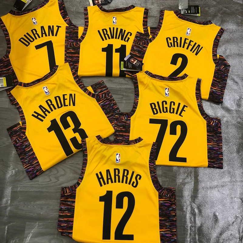 Brooklyn Nets Basketball jersey Commemorative Edition Yellow Camouflage #13 HARDEN