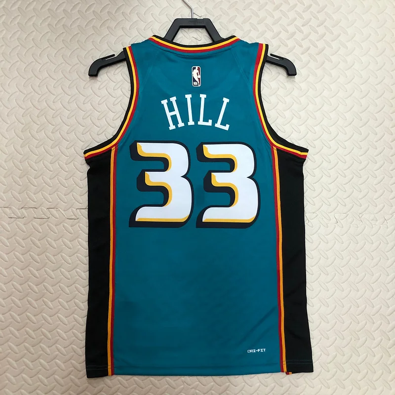 2023 Detroit Pistons Basketball Jersey Retro #33 HILL