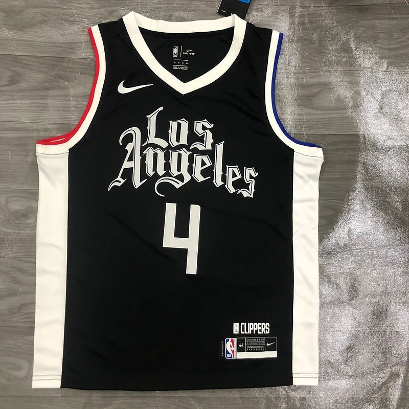 2020 Season NBA Los Angeles Clippers Basketball jersey   Latin   Black   #4   RONDO