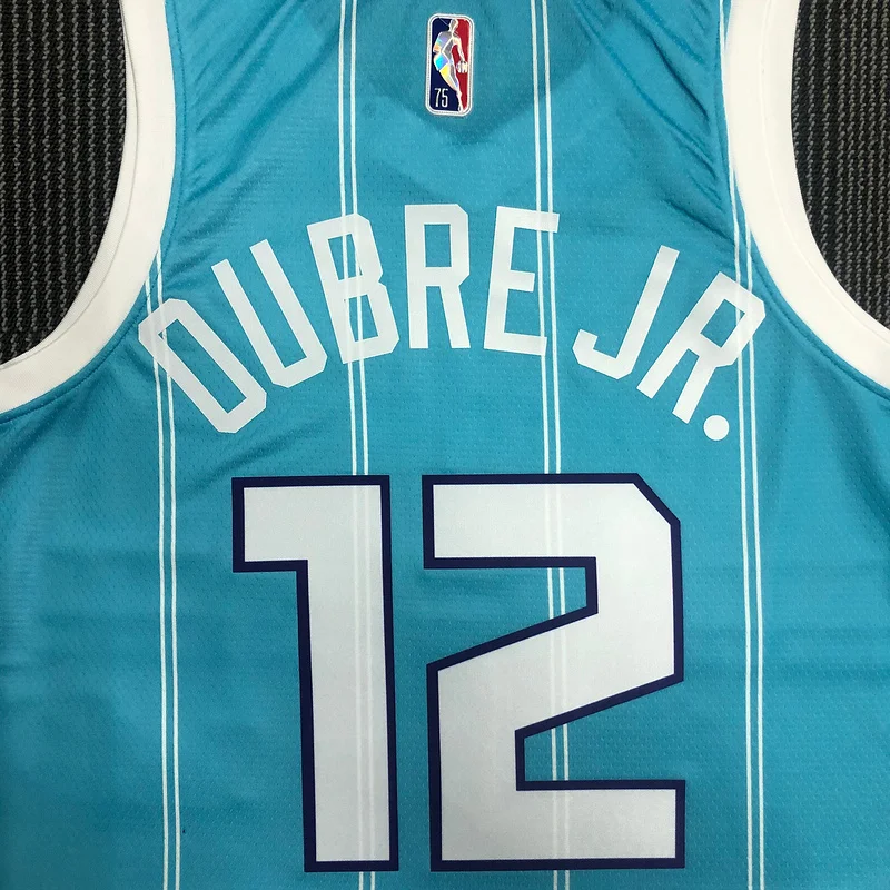 75th anniversary  Charlotte Hornets Basketball Jersey   Blue  #12  OUBRE JR