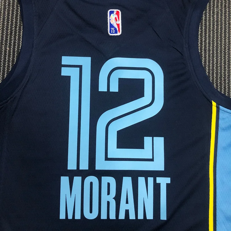 75th anniversary NBA Memphis Grizzlies Basketball Jersey Blue #12 MORANT