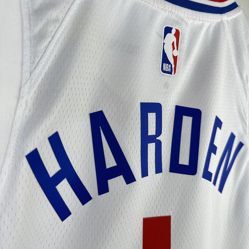 2023 Season   NBA Los Angeles Clippers Basketball jersey   Home   White  #1    HARDEN