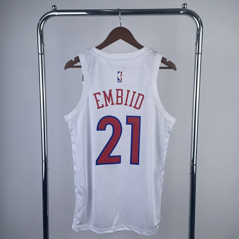 2023 Season NBA Philadelphia 76ers Basketball Jersey city version #21 EMBIID