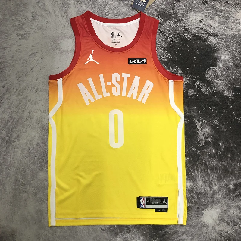 2023   All-Star   Portland Trail Blazers Basketball Jersey  Yellow  #0   LILIARD