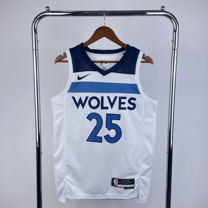 2023 Minnesota Timberwolves Basketball Jersey Home White #25 ROSE