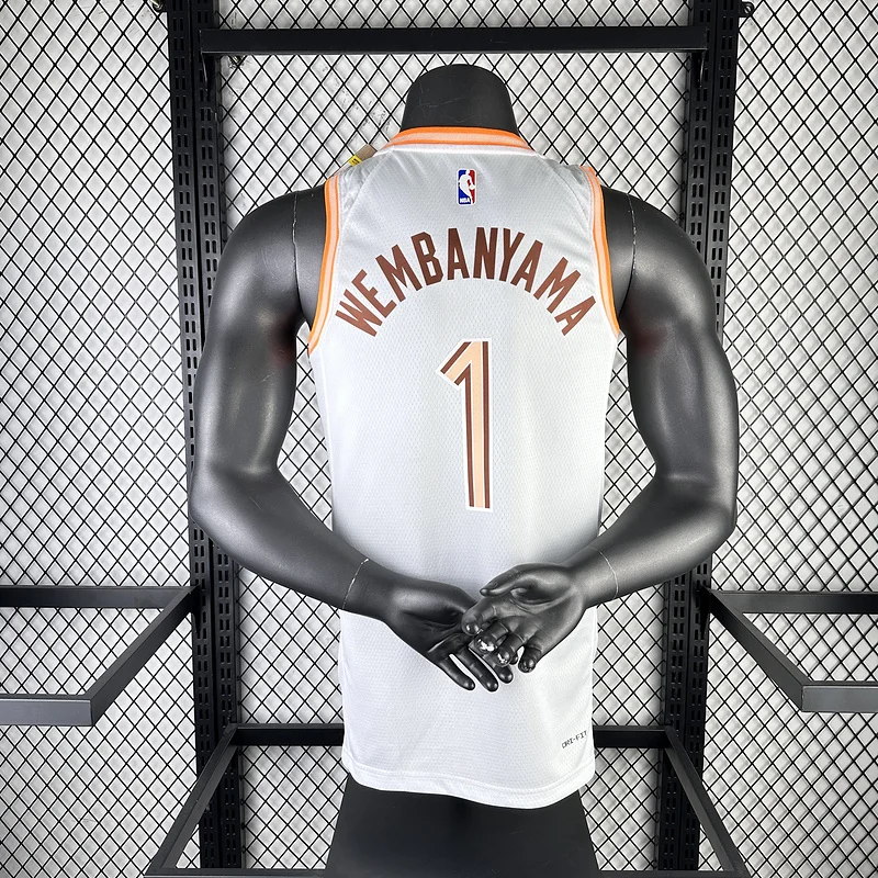 2024 San Antonio Spurs Basketball Jersey city version #1 WEMBANYAMA