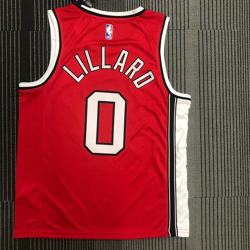 Portland Trail Blazers Basketball Jersey Retro Red #0 LILIARD