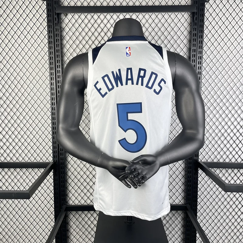 2023 Minnesota Timberwolves Basketball Jersey Home White #5 EDWARDS