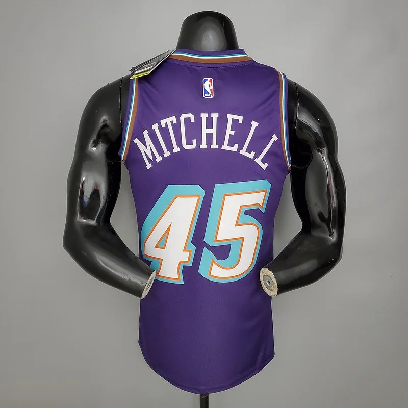 Utah Jazz Basketball Jersey Retro Purple #45 MITCHELL