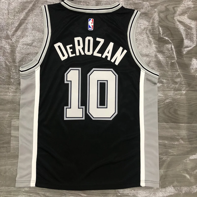 San Antonio Spurs Basketball Jersey Black #10 DeROZAN