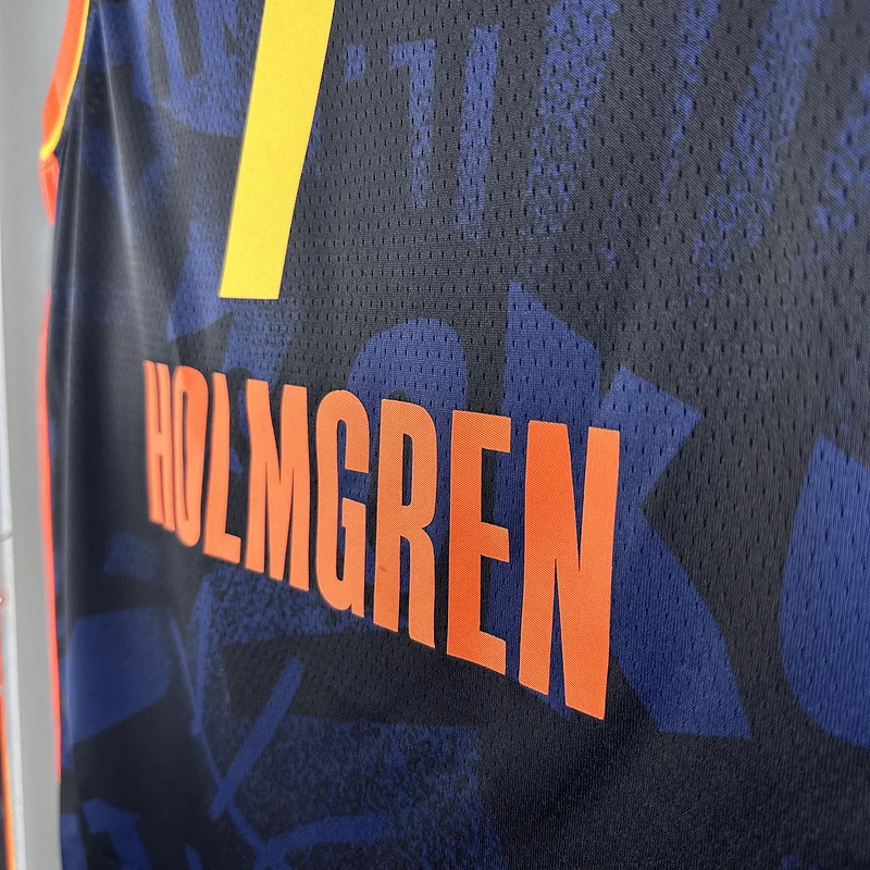 2024 NBA Oklahoma City Thunder Basketball Jersey city version #7 HOLMGREN