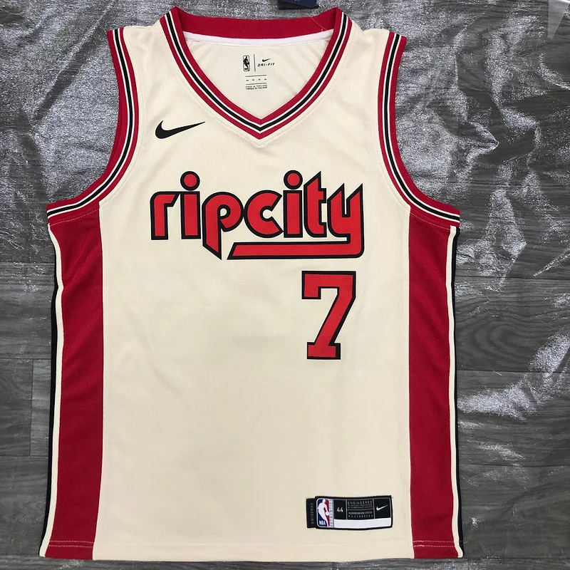 Portland Trail Blazers Basketball Jersey White #7 ROY