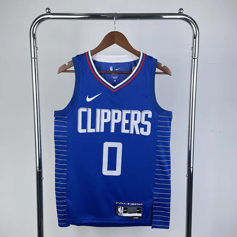 2023 Season   NBA Los Angeles Clippers Basketball jersey   Aawy   Blue  #0    WESTBROOK