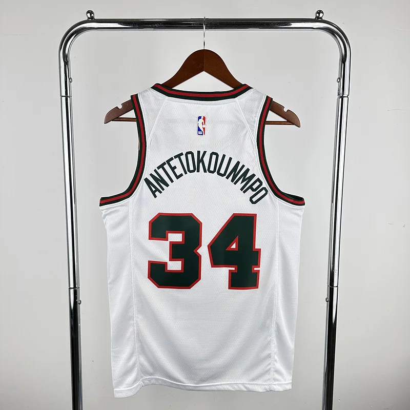 2018 Season NBA Milwaukee Bucks Basketball jersey Retro #34 Antetokounmpo