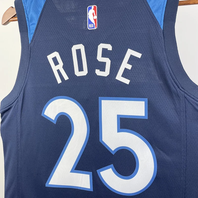 2023 Minnesota Timberwolves Basketball Jersey Aawy Blue #25 ROSE