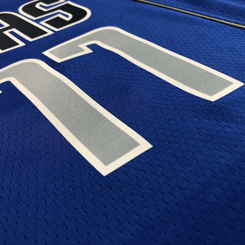 75th anniversary NBA Dallas Mavericks basketball jersey Blue #77 DONCIC