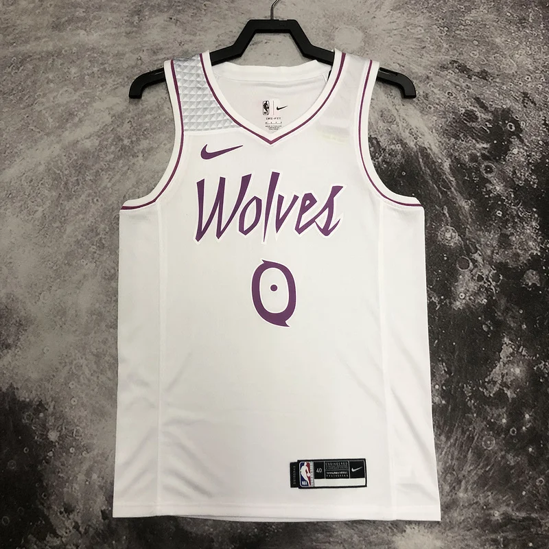 Minnesota Timberwolves Basketball Jersey white pink #0 RUSSELL