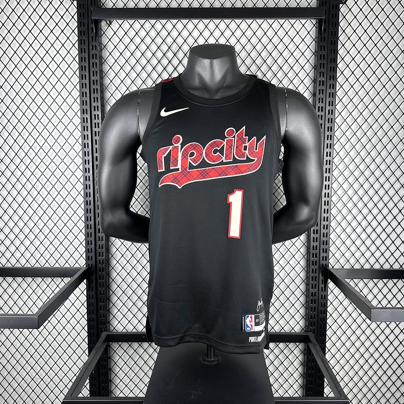 2024  Portland Trail Blazers Basketball Jersey   city version  #1  SIMMONS