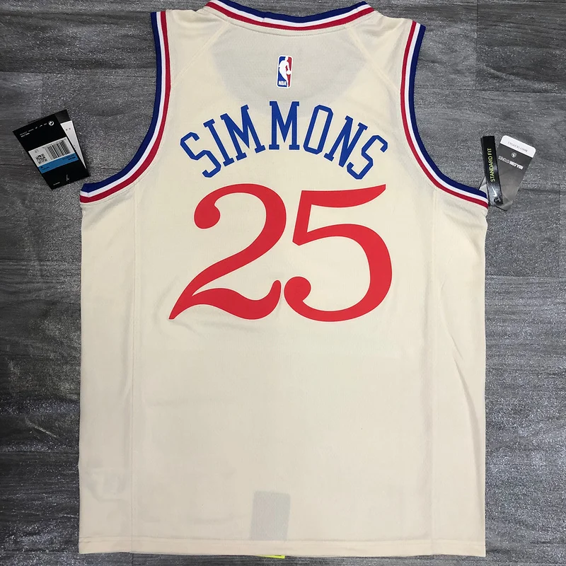 2020 Season NBA Philadelphia 76ers Basketball Jersey city version limited #25 SIMMONS